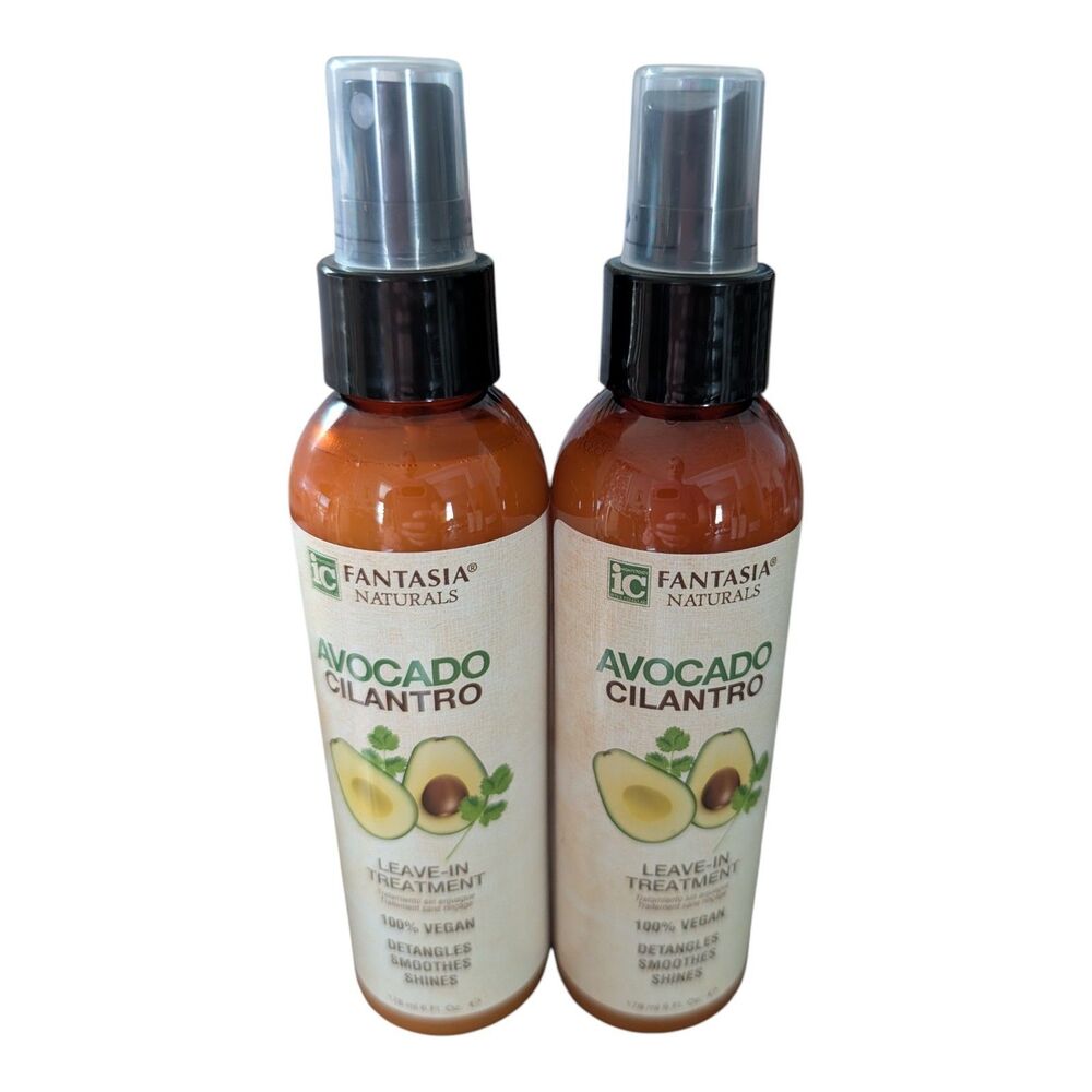 Lot of 2 IC Fantasia Naturals Avocado Cilantro Leave-In Treatment Spray 6 fl oz